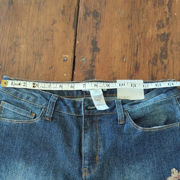Cleo Blue Straight Leg Jeans with Floral Embroidery - Picture 13 of 15